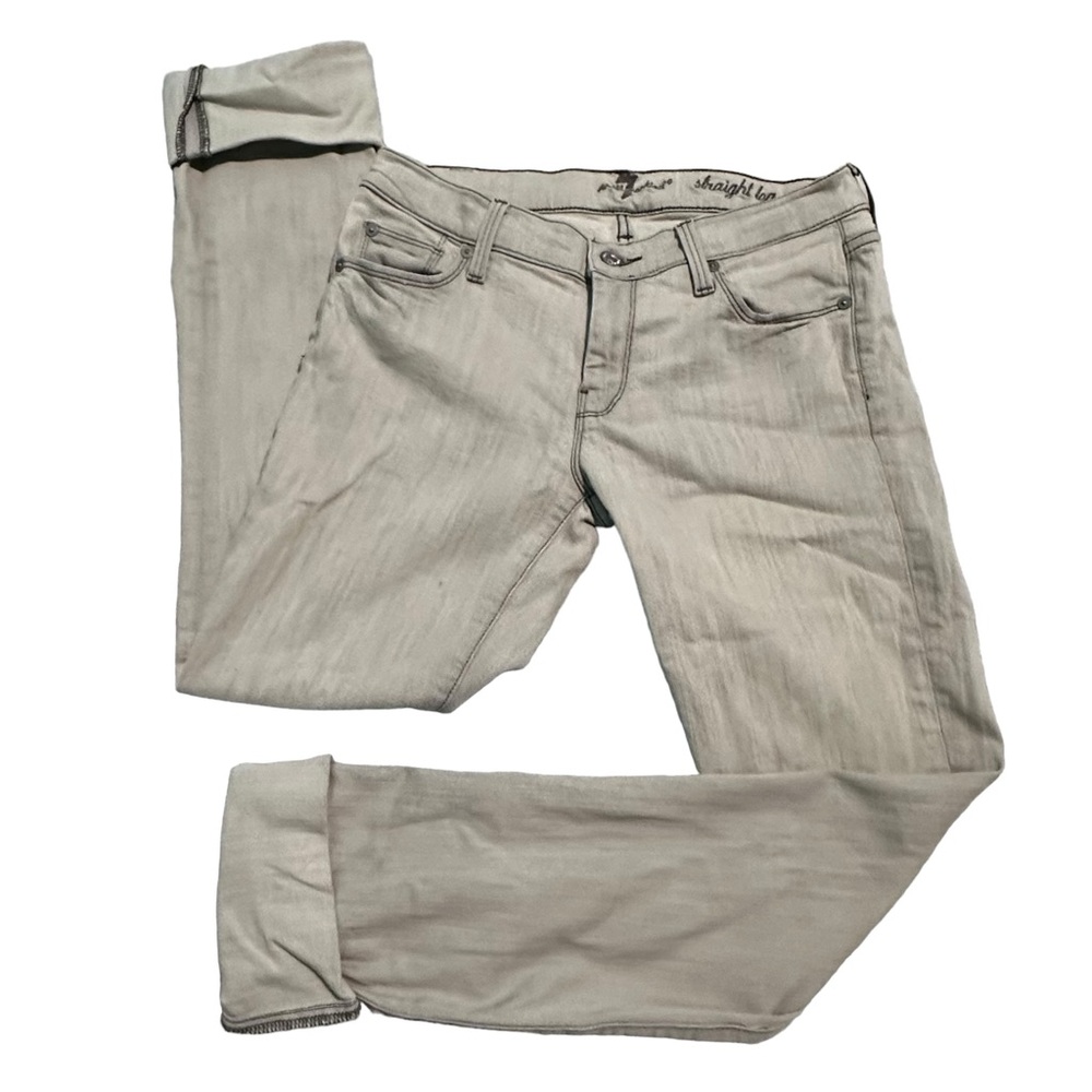 7 FOR ALL MANKIND GRAY JEANS. SIZE 28.